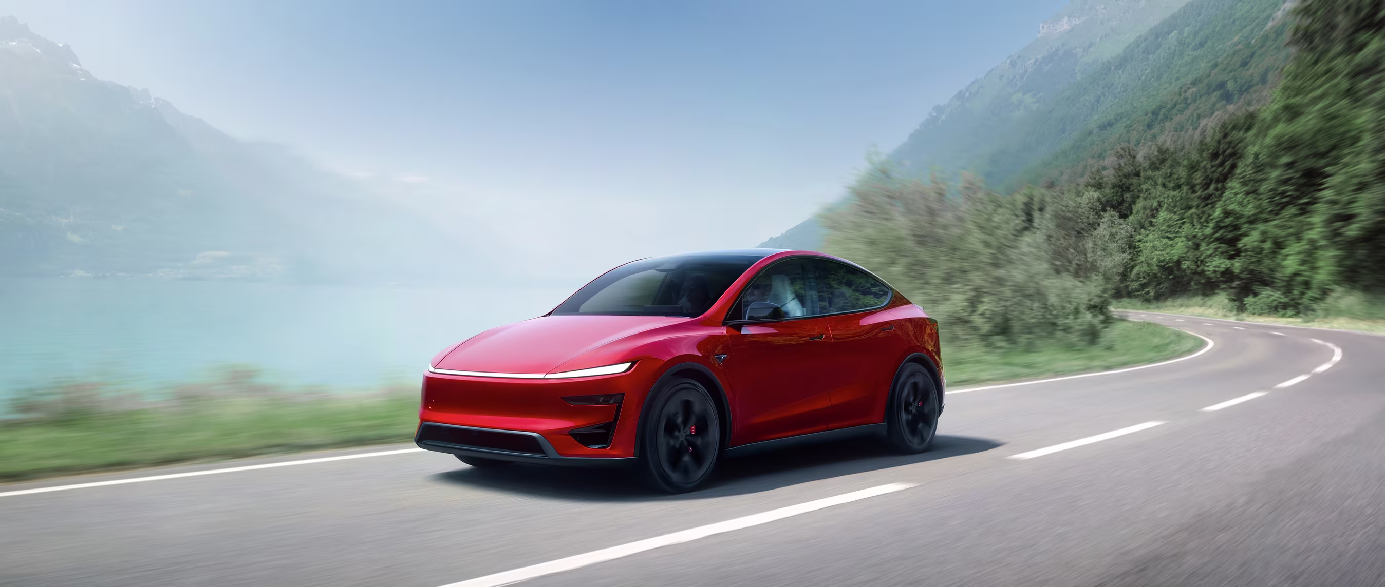 Tesla vehicle at night